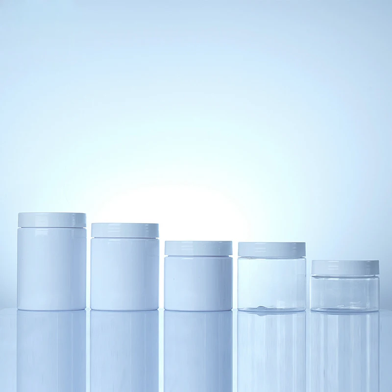 Hot selling wholesale custom wide mouth Plastic lotion container cosmetics jars with lids