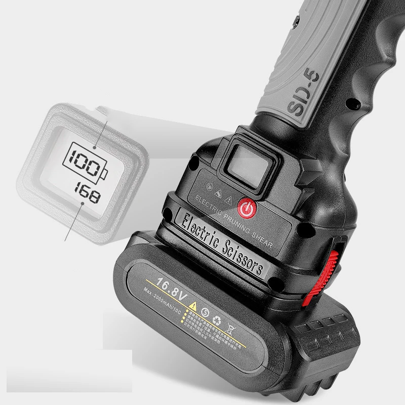 16.8V high quality cordless electric scissors with LED display head is wear-resistant and sharp