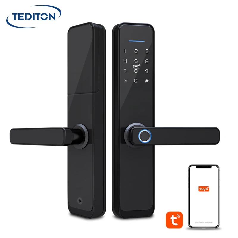 TEDITON smart home tuya smart life locks wifi Biometric Fingerprint Door Lock for hotel Apartment office Building