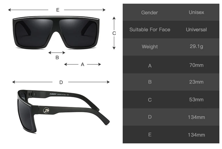 DUBERY Brand Design Polarized Sunglasses Men Driving Shades Male Retro Square Sun Glasses For Men