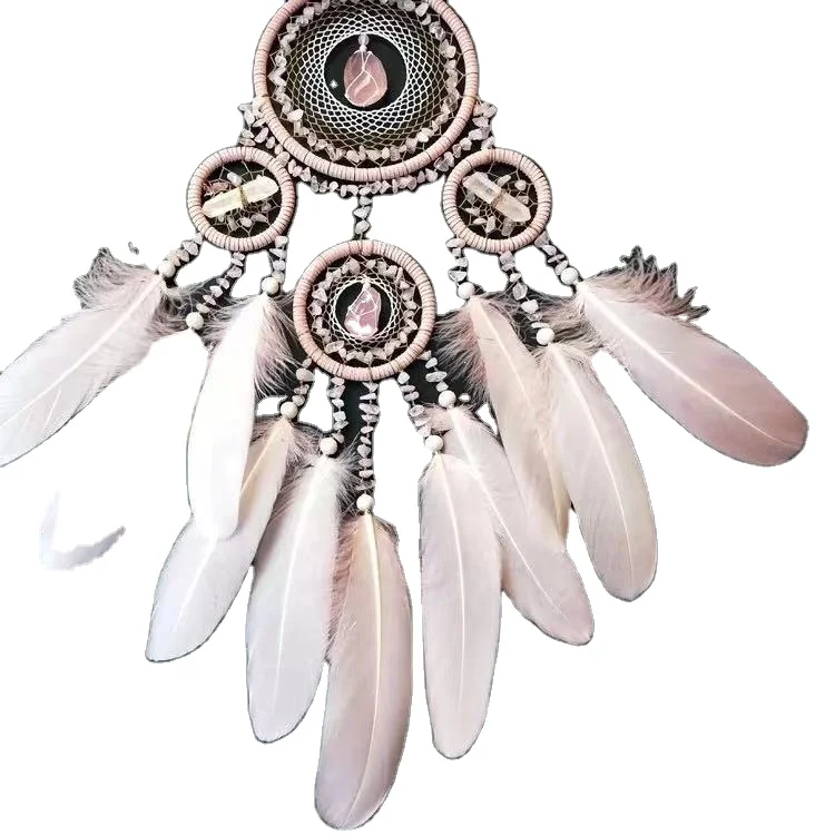 High quality luxury crystal dream catcher as gift Lolita style Indian feather wind chime