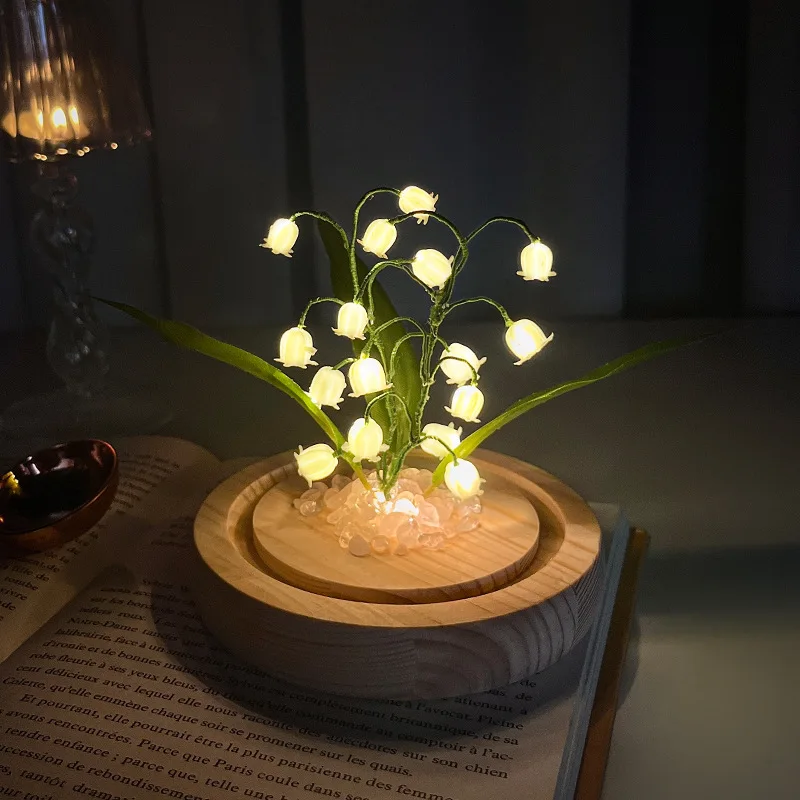 Lily small night lamp DIY decorative objects glass art ornaments for home decoration