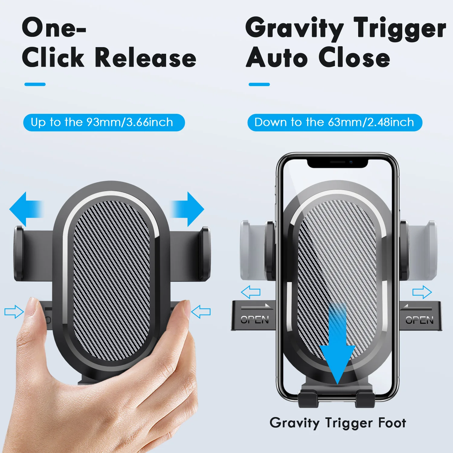 2-in-1 Universal Adjustable Mobile Phone Holder With Suction Cup Car Air Vent Mount Dashboard Car Phone Holder