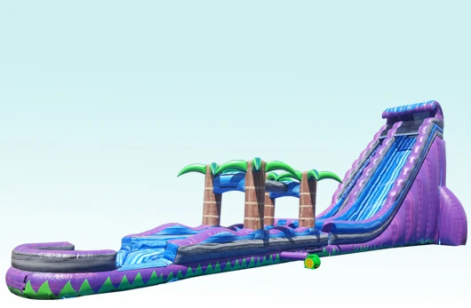 water inflatable  double lane  water  slide jumping bouncy  pool slide with detachable pool for sale