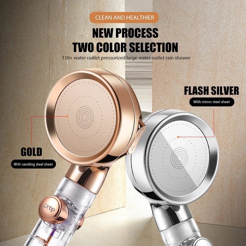 GEE-N High Pressure Filtered Turbo Shower Head Abs 3 Setting Handheld Shower for Bath Wash