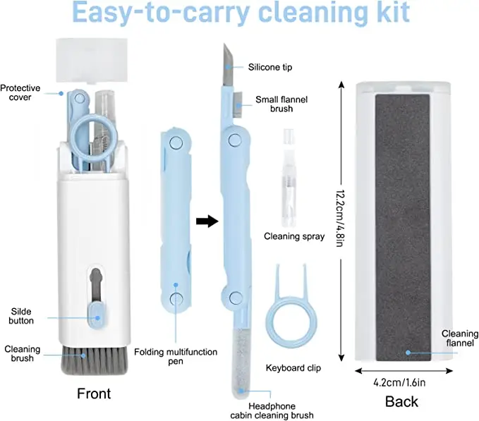 New 7 In 1 Multi-purpose Cleaning Kit Packaging Customized Phone Cleaning Brush Tool Keyboard Cleaner Kit For Laptop