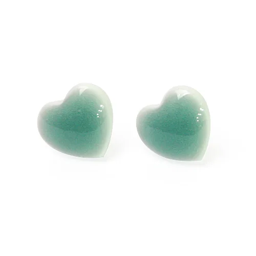 Celadon earrings - Korean style Handicraft porcelain earrings