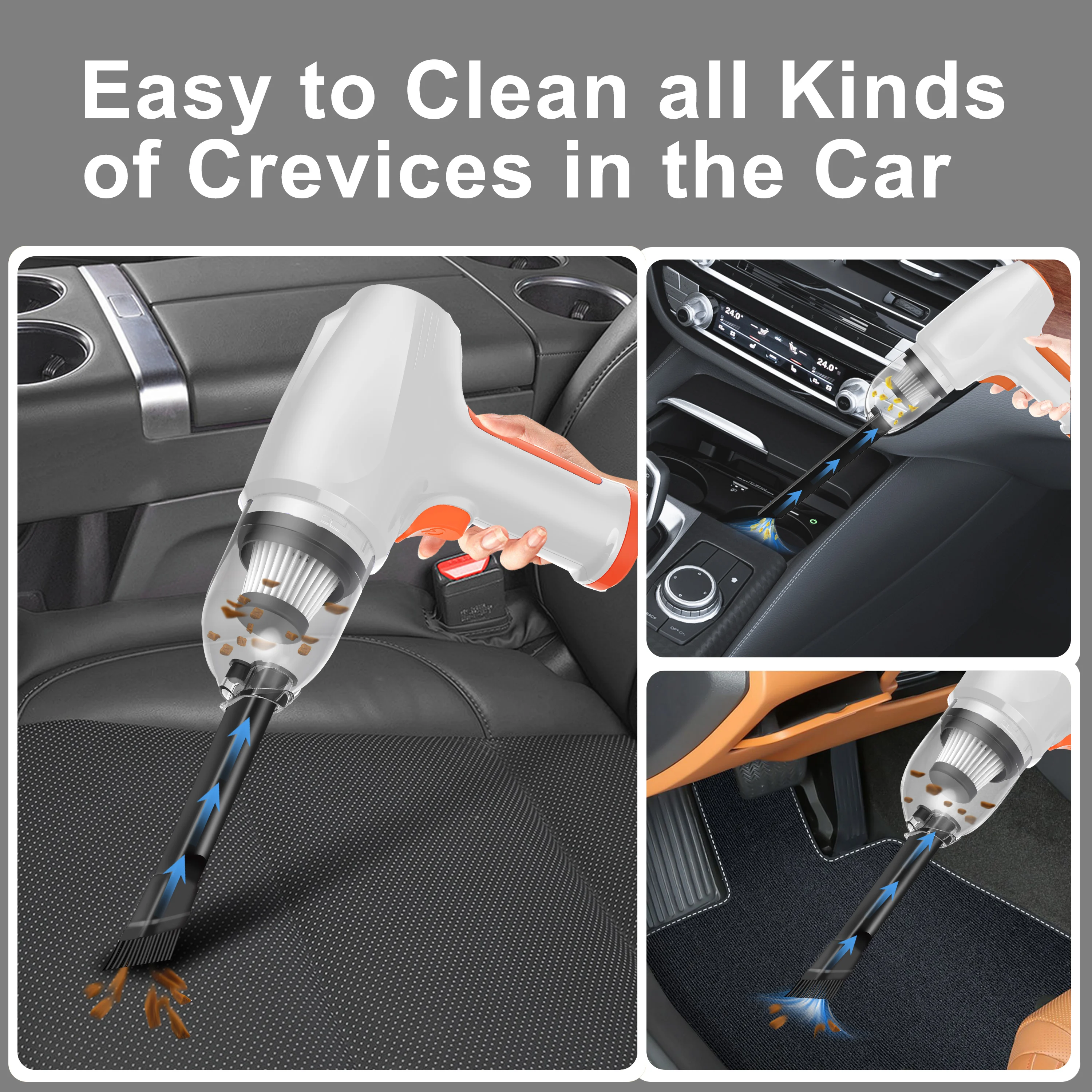Rechargeable Cordless11000PA Vacuuming Dry Wash Powerful Compact Cordless Mini Handheld Vacuum Cleaner Portable OEM USB cleaner