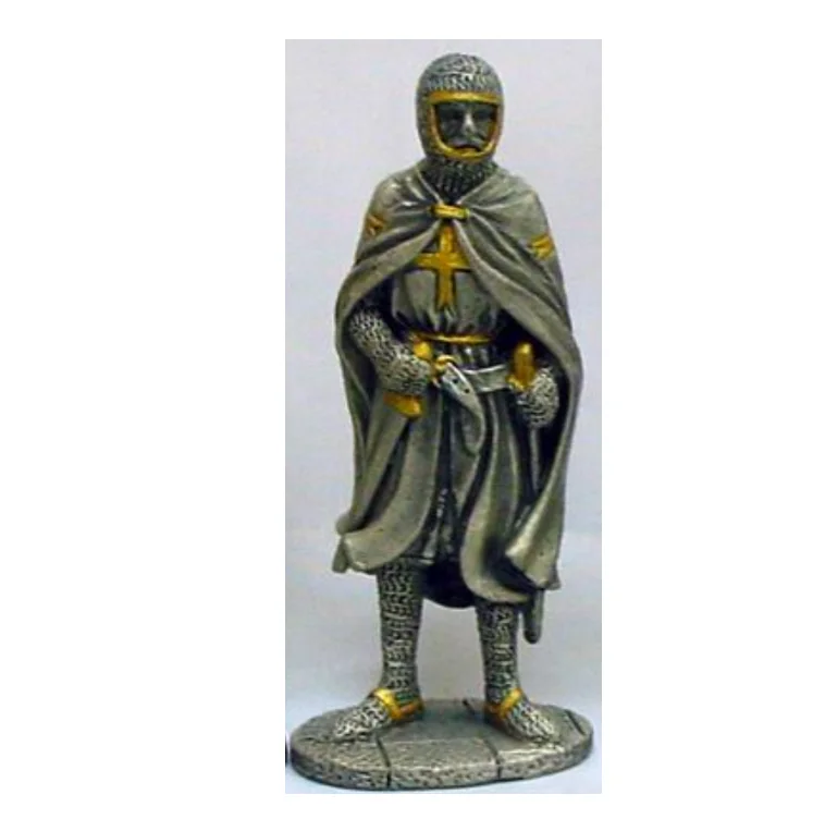 PEWTER ALLOY bar ornaments PEWTER ALLOY Standing Statue in Full Armor Italian Knight Finished ALLOY