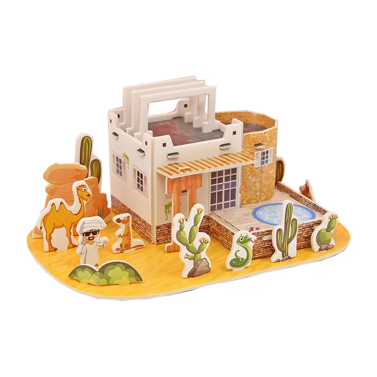 Custom Children Educational Foam Toy Buildings 3D Puzzle card Puzzle