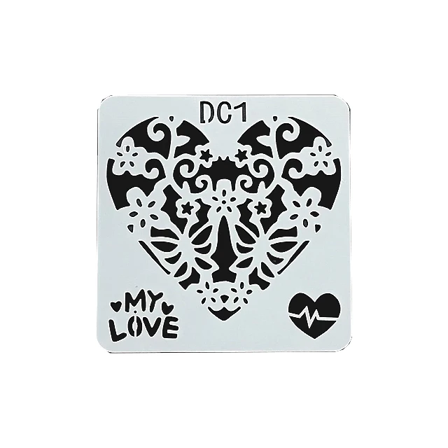 
custom stencil set for kids in drawing toys PET laser cut stencil journal for Valentine 