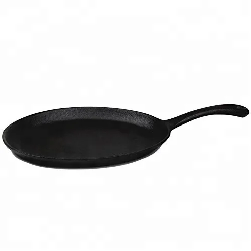 Cast iron oval sizzler pan/fajita pan with wooden base tary