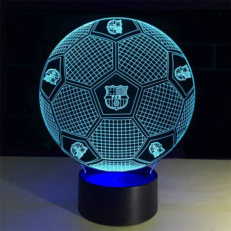Wholesale 3d lamp acrylic usb led night football acrylic 3d lamp base led 7 colors usb touch control light