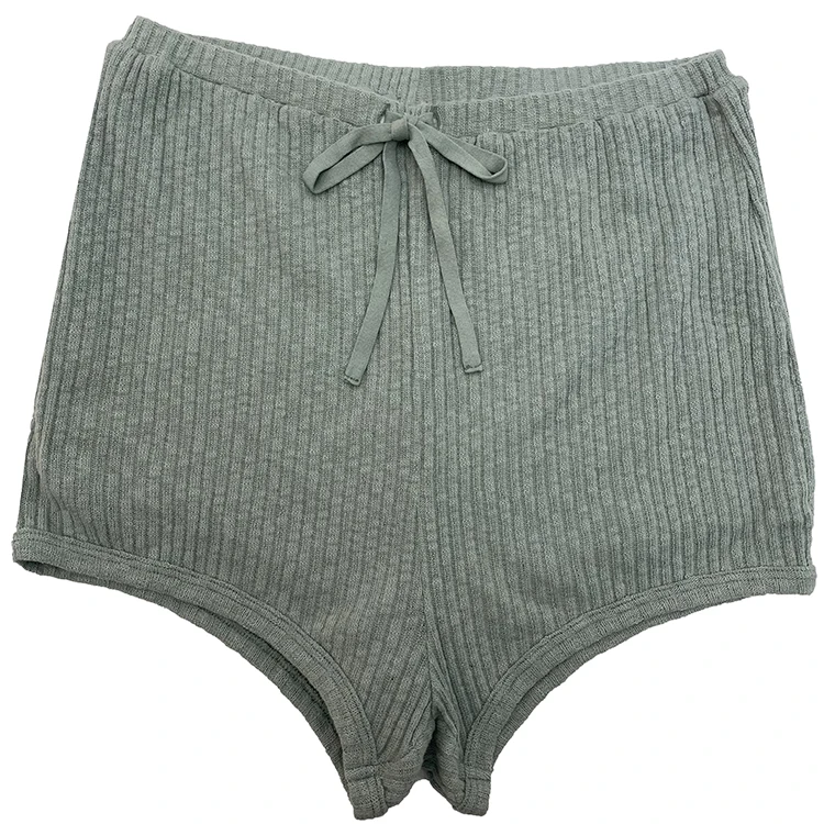 
wonen fashion best selling rib female shorts casual rib set 