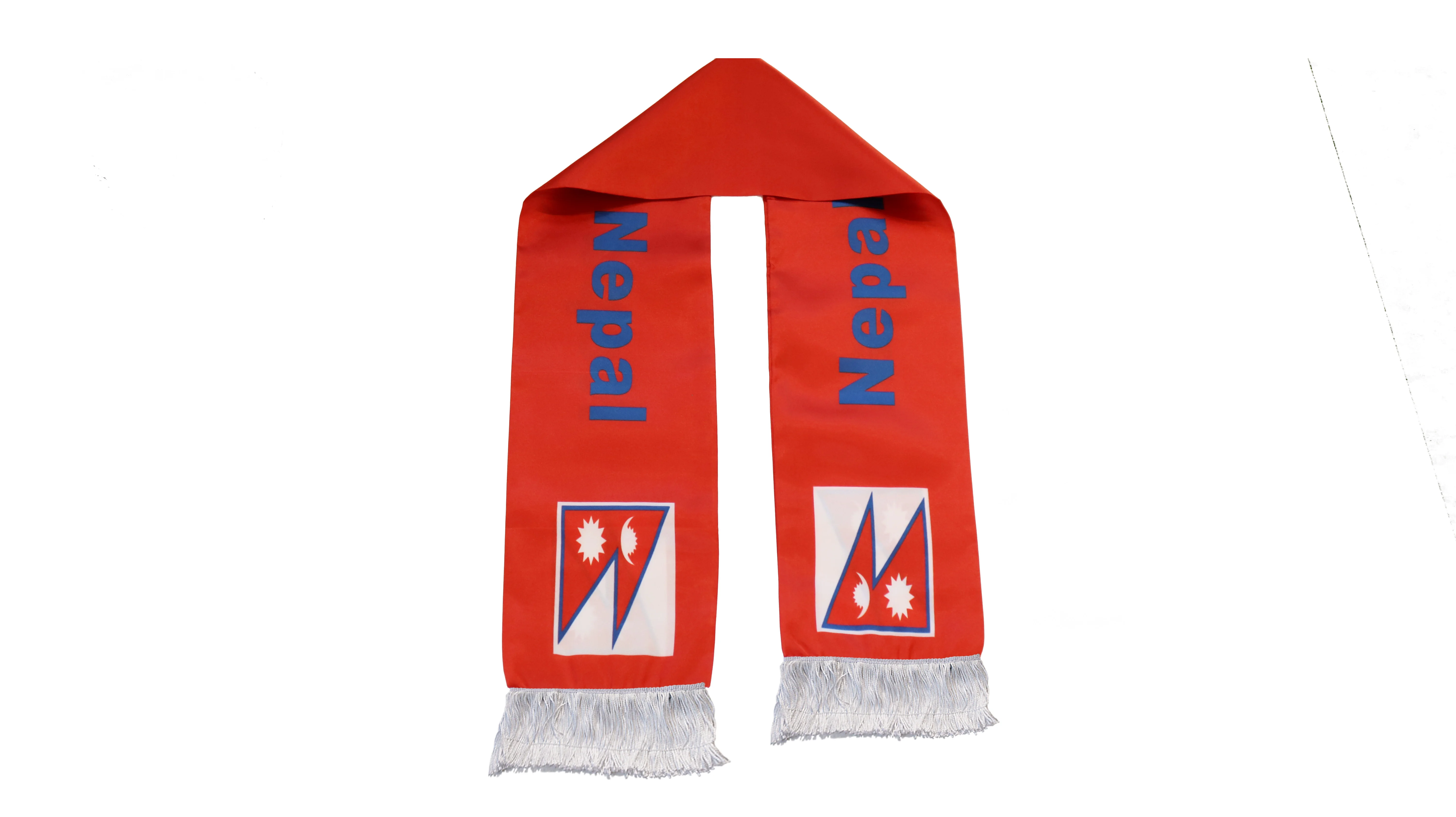 Nepal Flag Scarf Wholesale Custom Football Cheering Products Fans National Flag Scarf Tassel Scarves Shawl