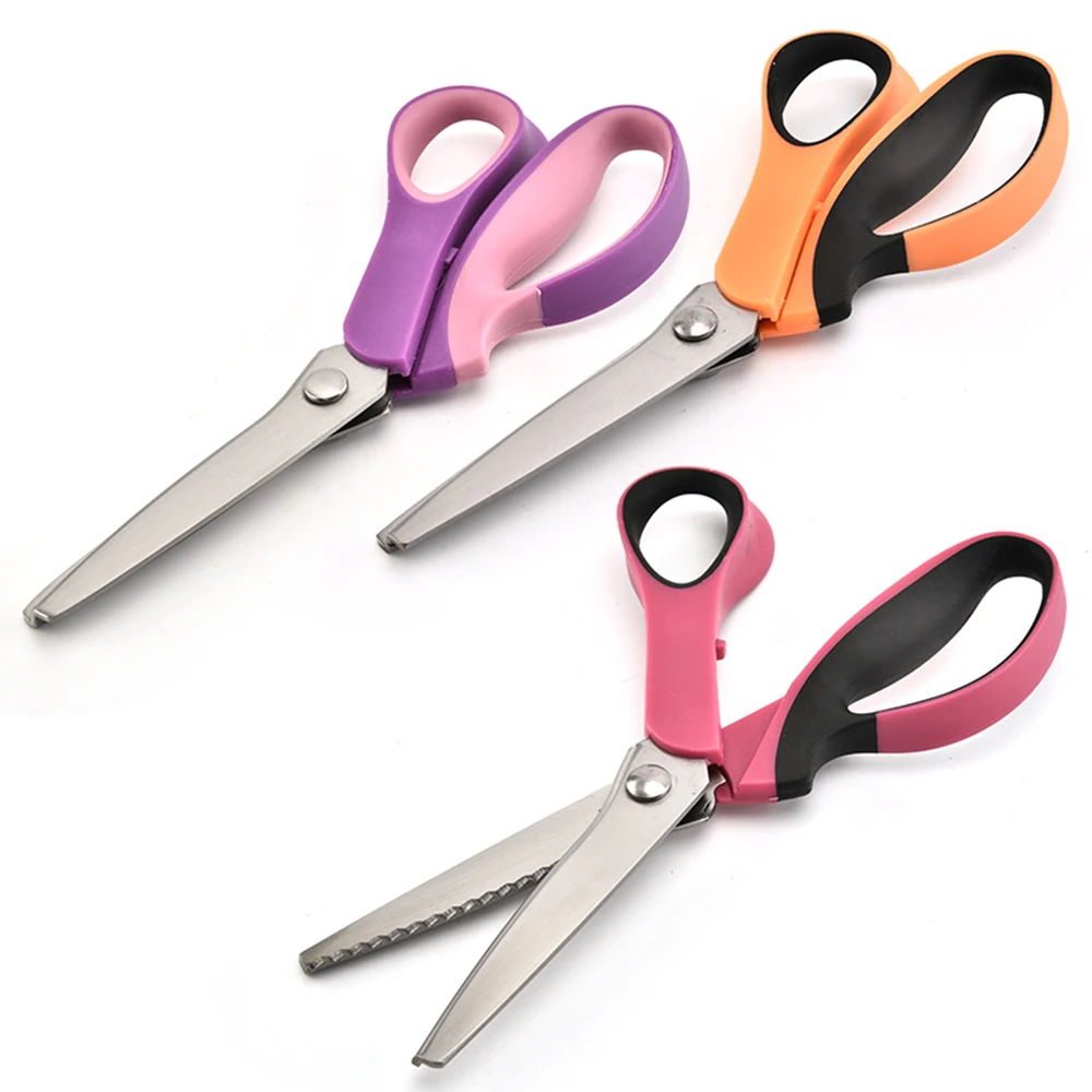 9Inch Fabric Dress Tailor Pinking Shears Professional Handheld Dressmaking Zig Zag Sewing Scissors