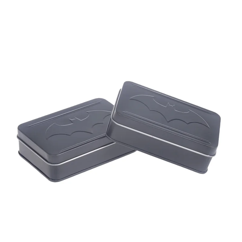 Wholesale custom logo small size tin box rectangular black metal tin jar