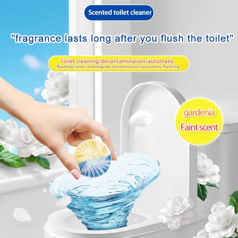 200 Packs in Carton Bulk Gardenia Fragrance Yellow Blue Automatic Toilet Bowl  Cleaner