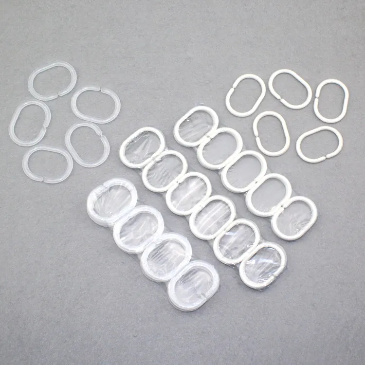 Bathroom Shower Curtain C Hook Ring plastic transparent bathroom pothook  PP shower curtain hooks
