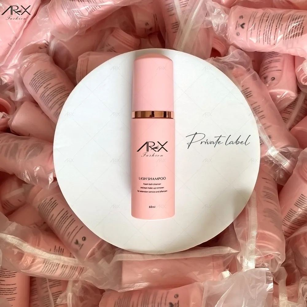 Pink Foam Bottle Eyelash Extension Cleanser Kit Product Name Lash Foam Cleanser Shampoo/ Eyelash E Lash Shampoo Custom Label