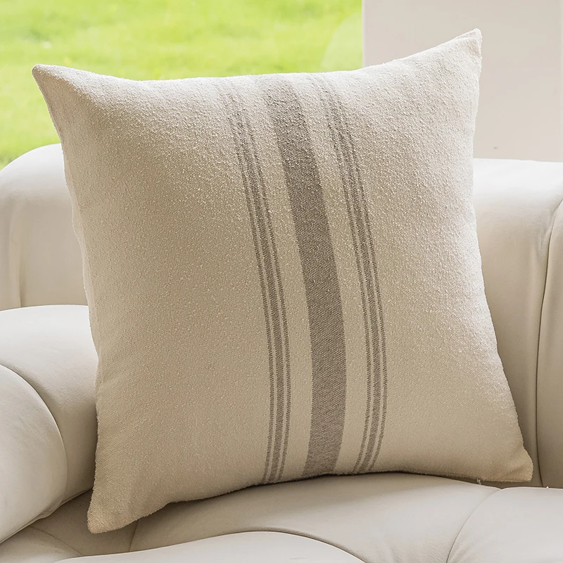 Innermor home decor Luxury Faux Linen throw pillow cover 45x45cm striped cushion cover decorative for home