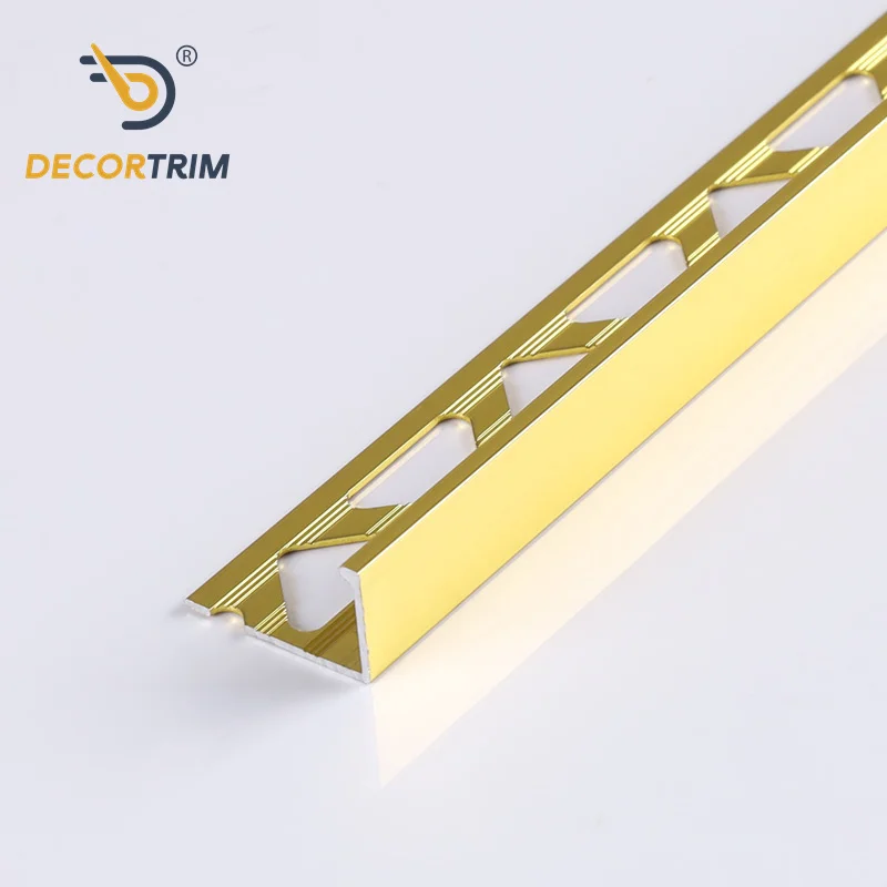 Prolink Metal YJ-D79 New Design Aluminum Ceramic Decorative Trims Wall Tile Edge Corner Angle Strips L Shape Tile Trim