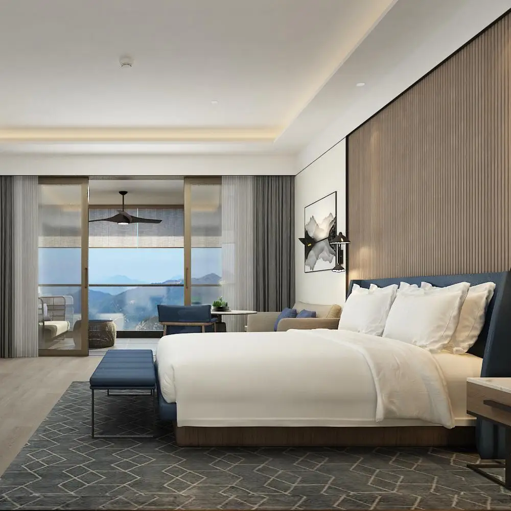 
Modern Custom Sheraton Bedroom Design 5 Star Hotel Furniture 