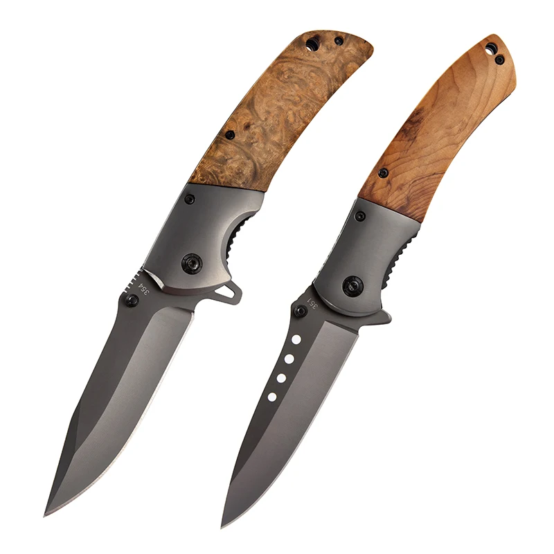 High quality eco-friendly material ergonomic outdoor camping pocket folding hunting wood knife knifes