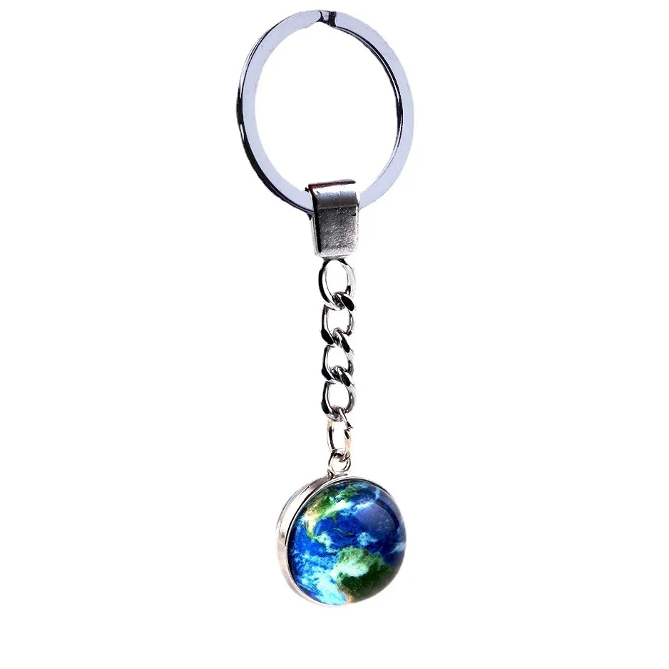 Hot Selling Luminous Constellation Keychain Zodiac Signs Picture Double Side Cabochon Glass Ball Keychain Jewellery
