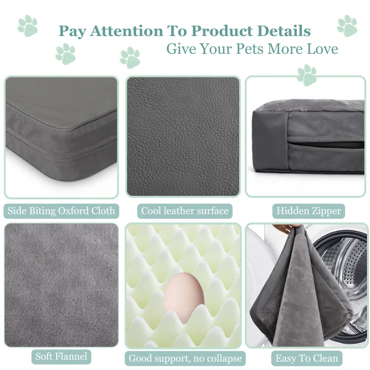 Eaynon Custom Waterproof Bidirectional Availability Egg Sponge Foam Orthopedic Polyester Durable Was Hable Dog Bed For Pet