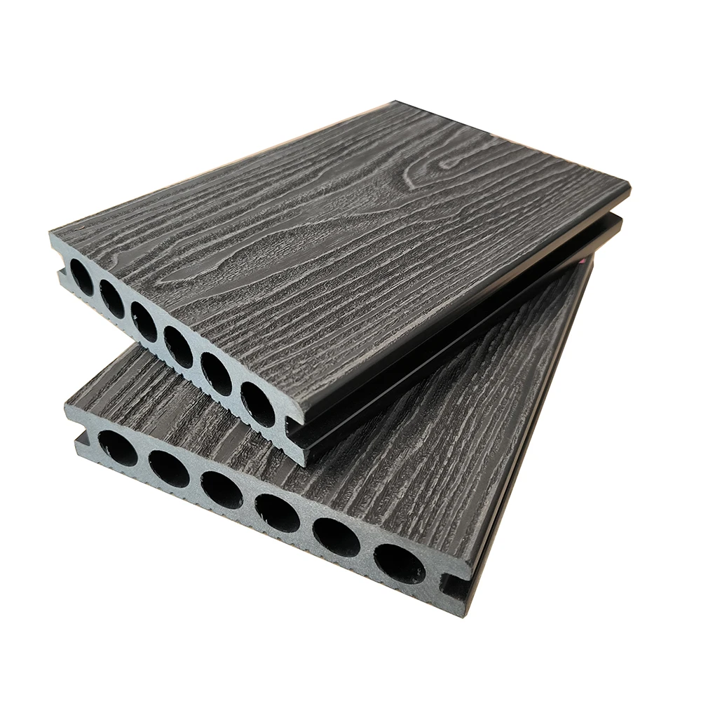 Modern 3D Embossed Waterproof Wpc Decking No-Gap Wood Piso Co-Extrusion Outdoor Terrace Composite Floor Tile Teak Exterior
