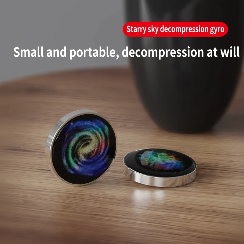 Creative Stainless Steel Anti Stress Spinner Top Starry Sky Galaxy Desktop Rotation Fidget Toys for Kids Adults