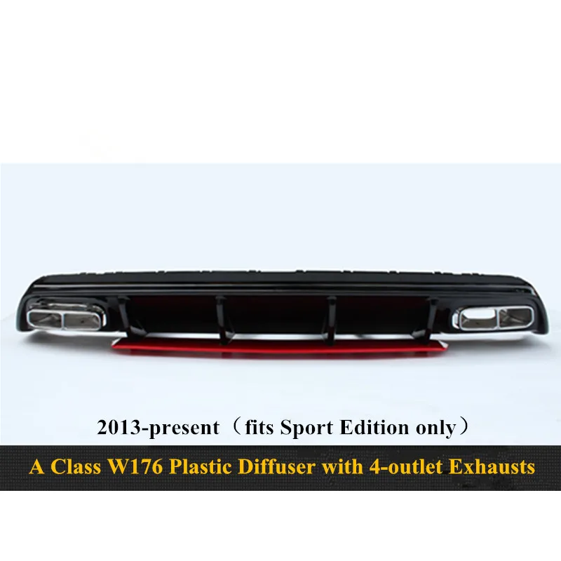 ABS Rear bumper diffuser & exhaust tip for Mercedes A class W176 & A45 AMG package 2013-IN