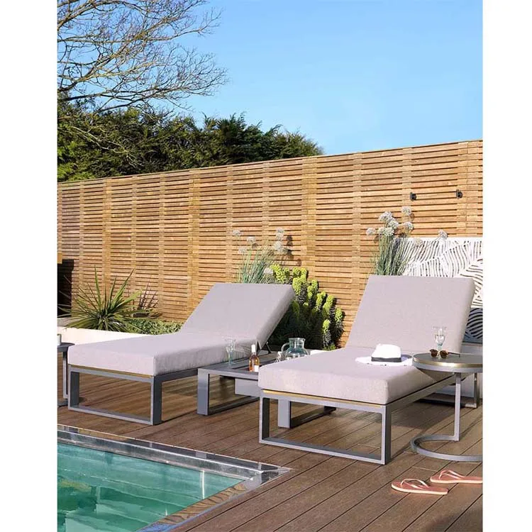 Excellent Factory Directly Sales Wholesale Outdoor Chaise Lounge Modern Sun loungers With Coffee Table