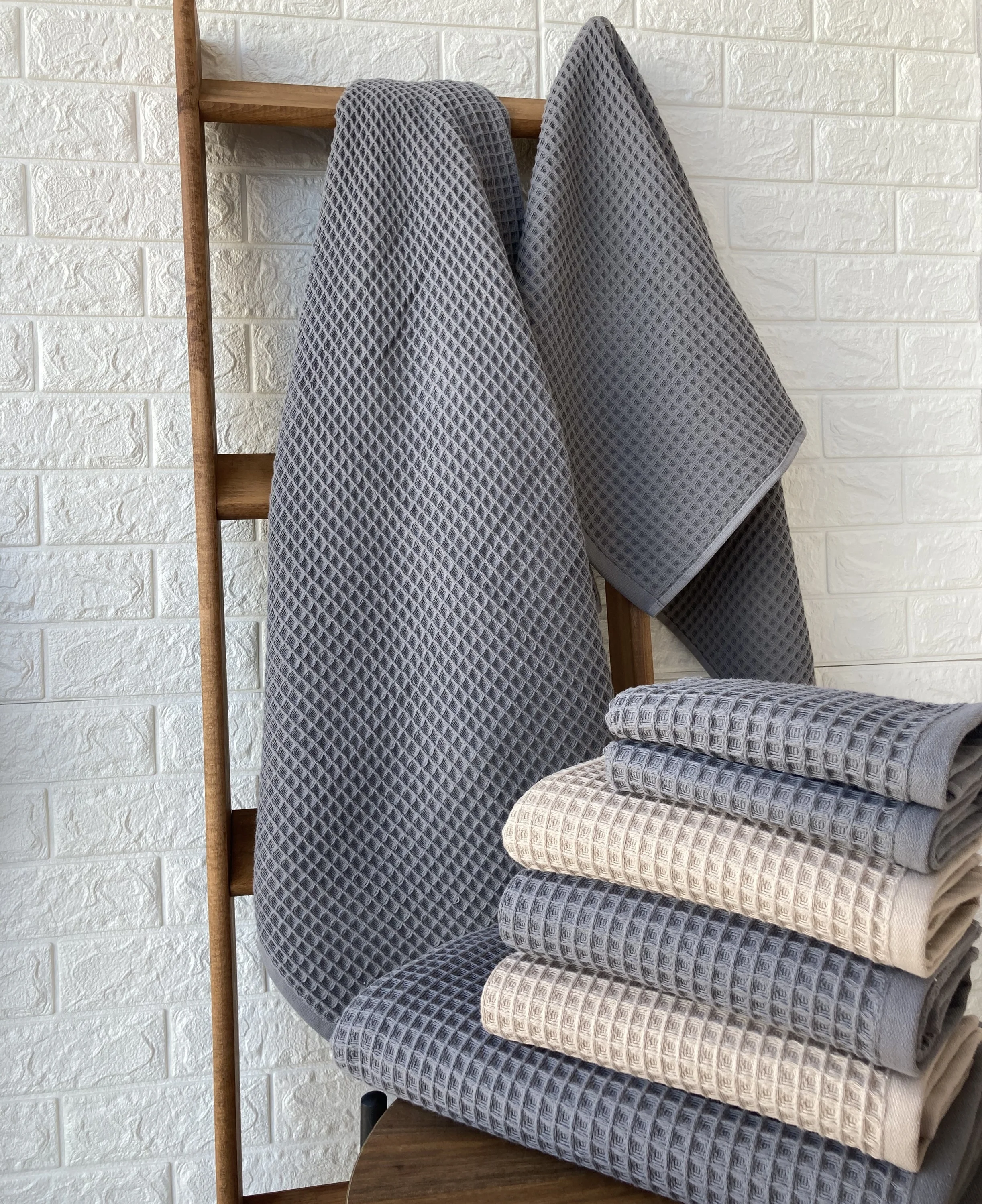 High Quality Luxury Waffle Design Bath Towels Sets , Terry Towels , Hand  , Kitchen Towels