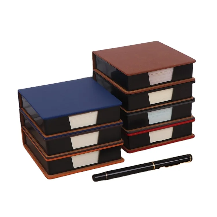 Factory wholesale A9 pu sticky note holder Note pad Paper brick Business Office School supplies customizable LoGo