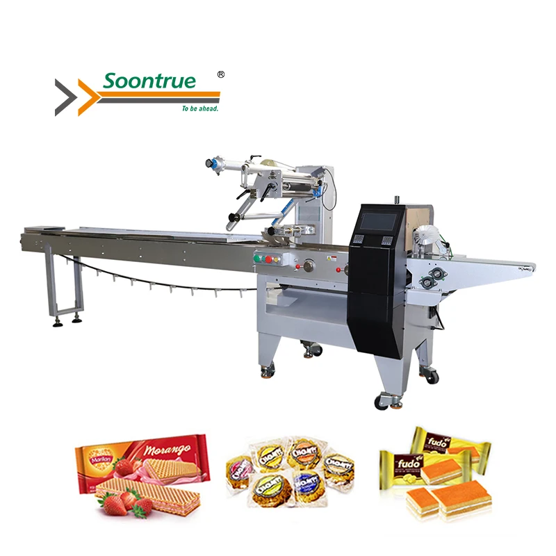 auto drie fruit flow wrapping machine bafu cake cookies biscuits packing machine
