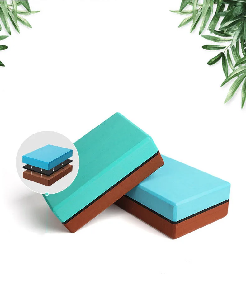 Premium Quality Eco- Friendly Anti-Slip EVA Double Color Yoga Block  Recycling Foam Brick
