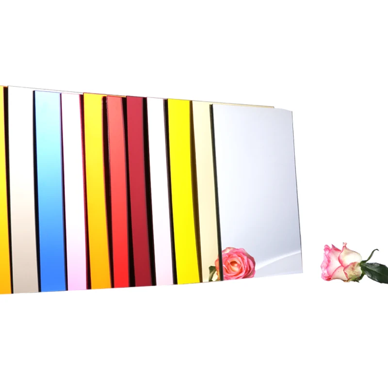 1-6mm Thick Wall Decoration Mirrored Acrylic Shatterproof Plastic Rose Gold Silver Hexagon Mirror Sheet 1220x2440mm