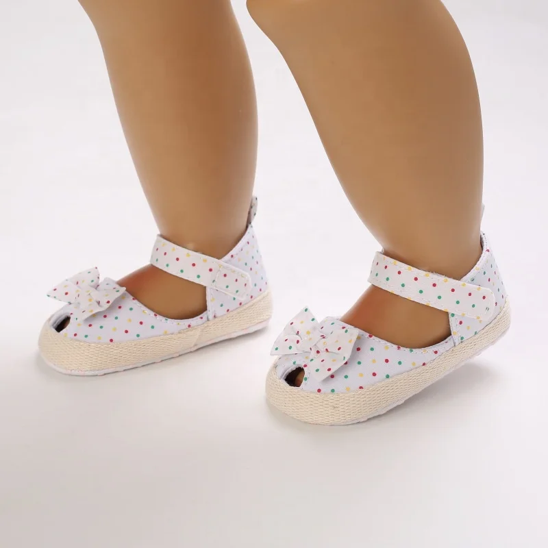 EVERTOP full cotton canvas printing non slip sole summer baby sandal shoes newborn girl shoes