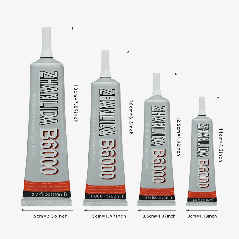 Zhanlida B6000 Clear Glue 15ML Jewelry Rhinestone Glue Sticky Ceramic Gemstone Stone Metal Glass Glue B6000