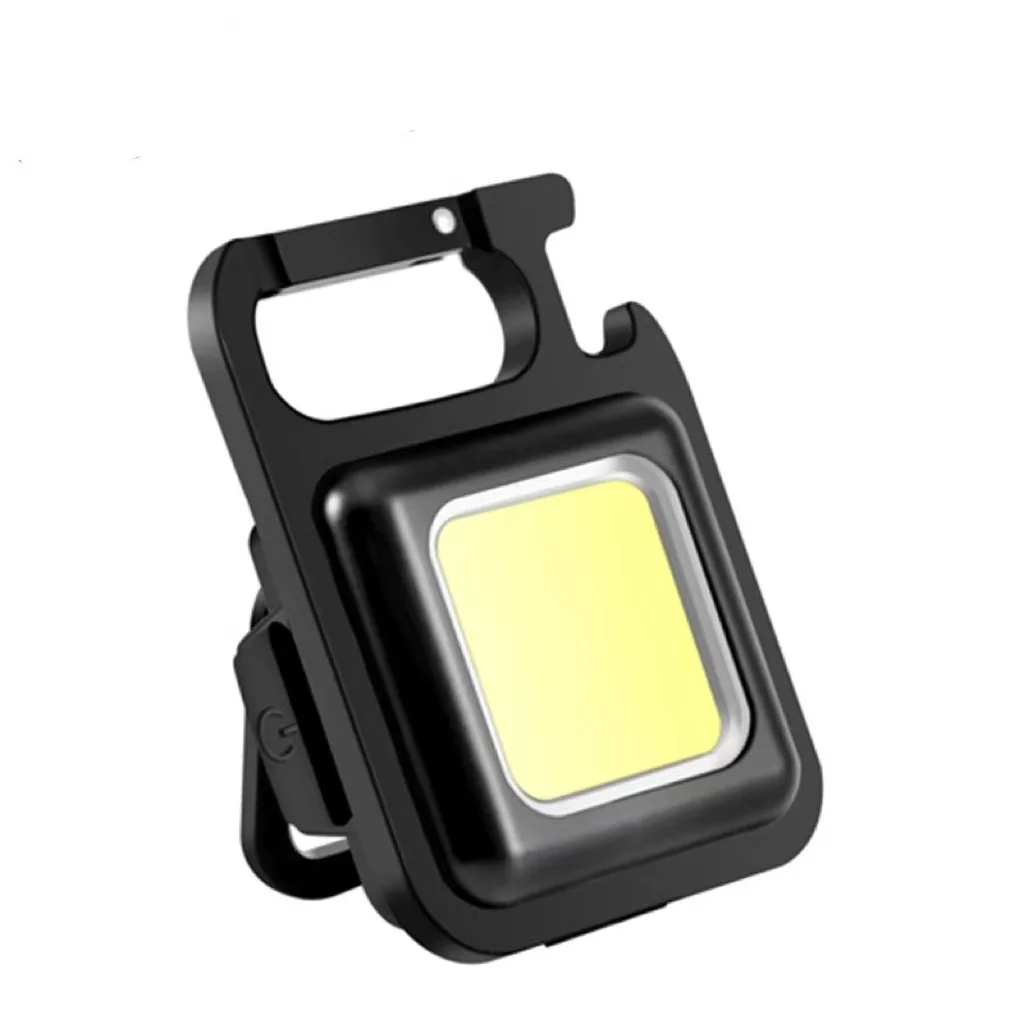 Заводская прямая перезаряжаемая маленькая карманная подсветка 800 люмен 4 режима COB Магнитный СВЕТОДИОДНЫЙ брелок фонарик с открывалкой для бутылок