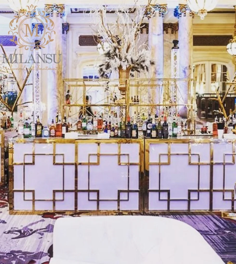 Свадебные светодиодная садовая мебель я форма Ресторан лезвие из нержавеющей стали с подсветкой высота барная стойка, стол для праздника