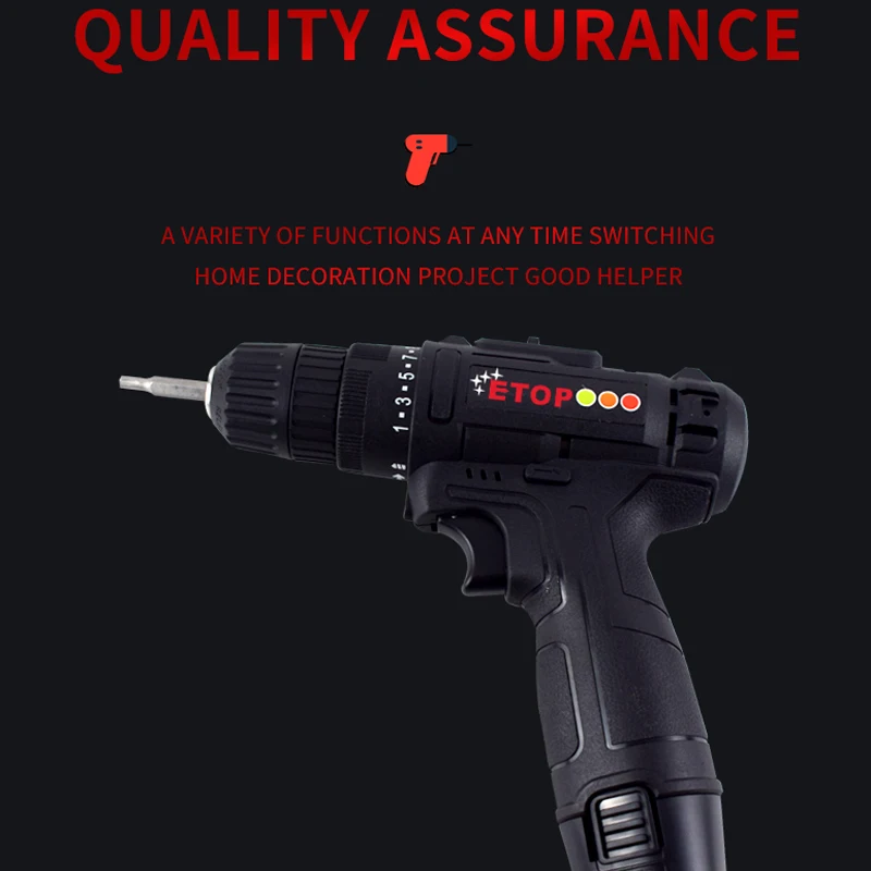 ETOP  Professional Power Tool Wholesale   18v  Power tTools Kit Electric Drill Hand Tool nail Kit