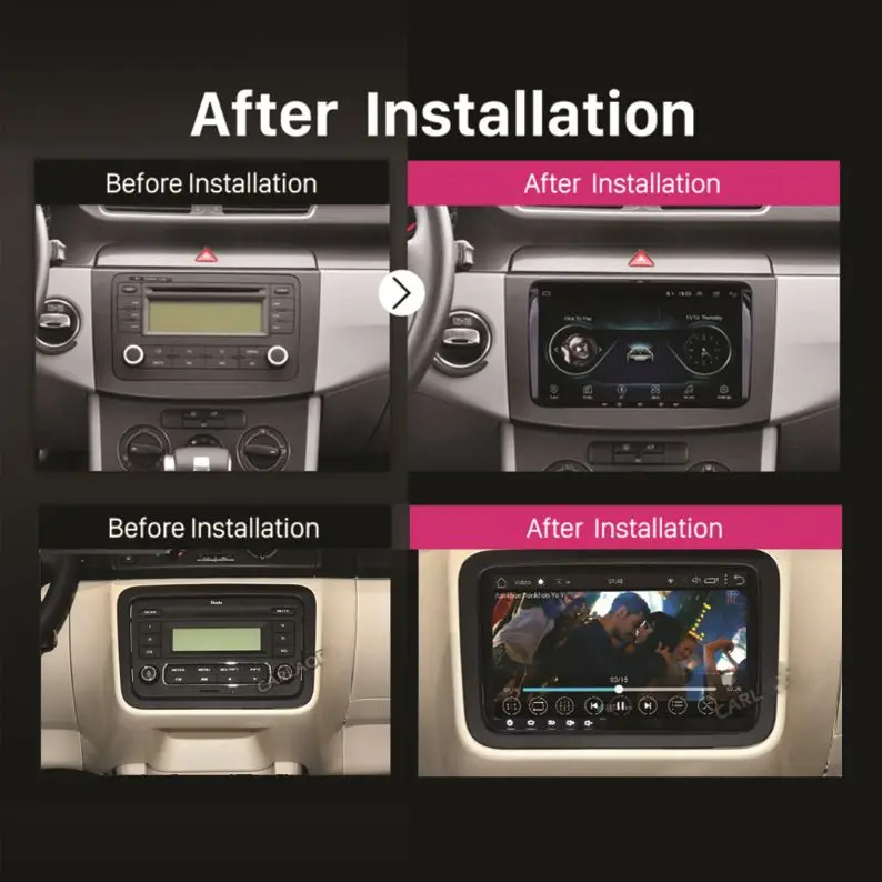 MIDCOURSE Factory 9' 2din 4G LTE Android Car Radio for VW Polo for Jetta Skoda passat b6 cc fabia mirror link wifi Multimedia