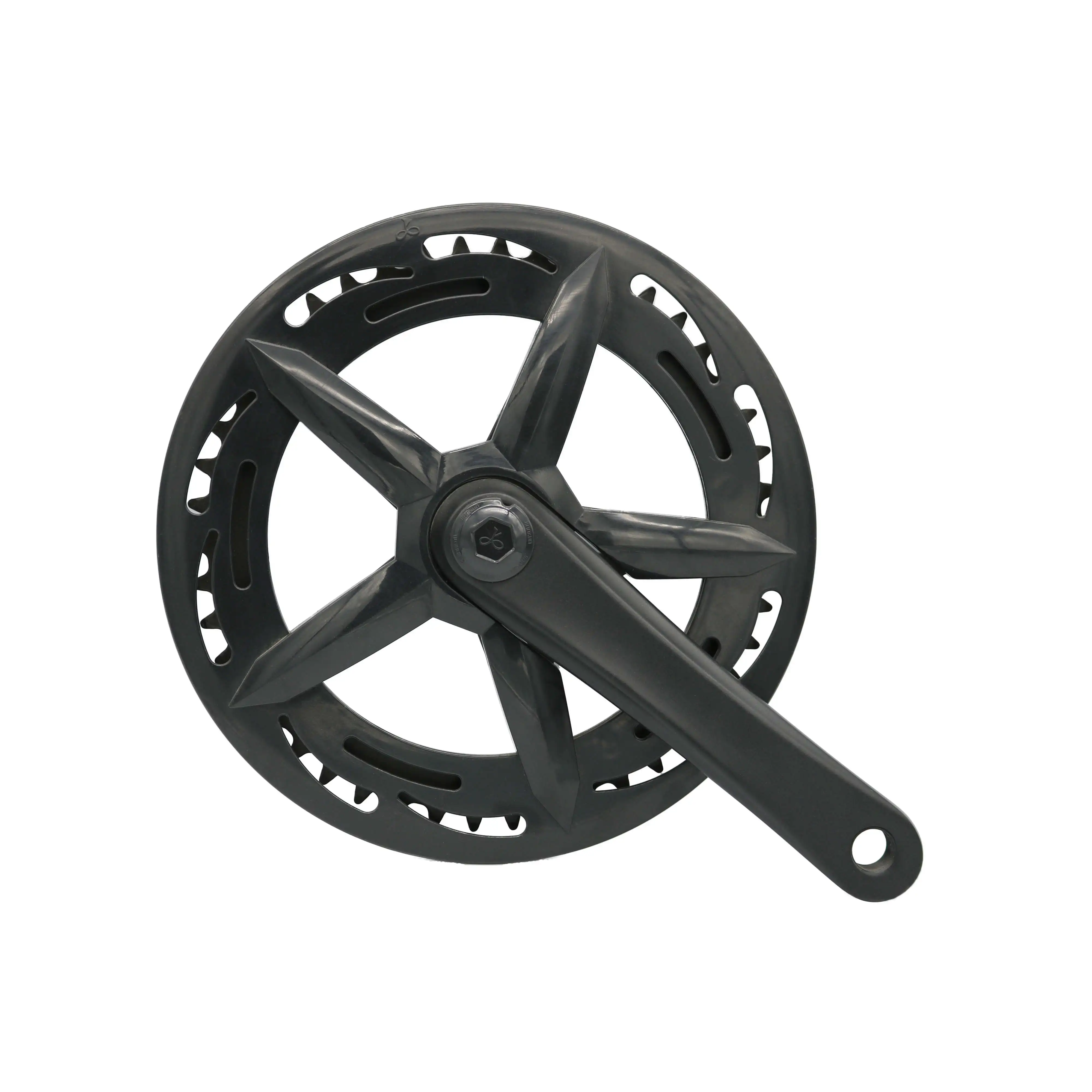 Jiankun 40T Bicycle Crankset 165mm Black Aluminum Alloy Crank Set with Plastic Protecter