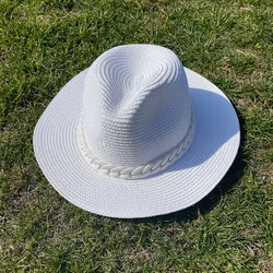 High Quality Vintage Panama Straw Hats For Women Wide Brim Outdoor Sunshade Sun Hats Wholesale Cheap Straw Hats