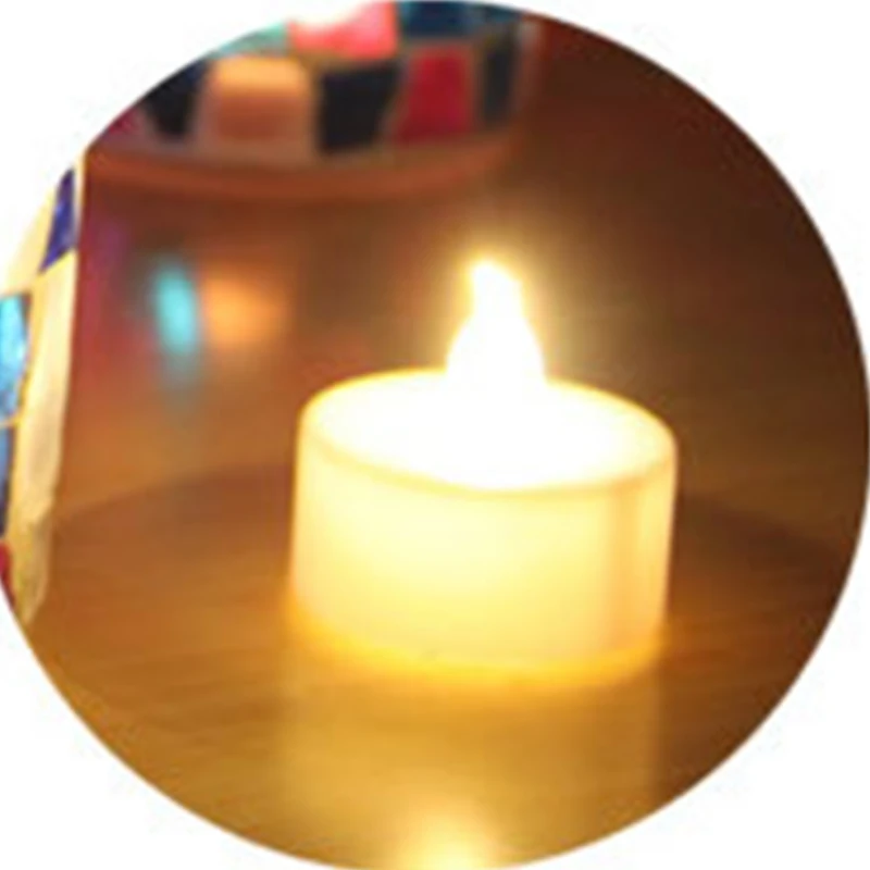 Fashionable European simple white frost glass ball electronic wax candle holder romantic candle wedding decoration