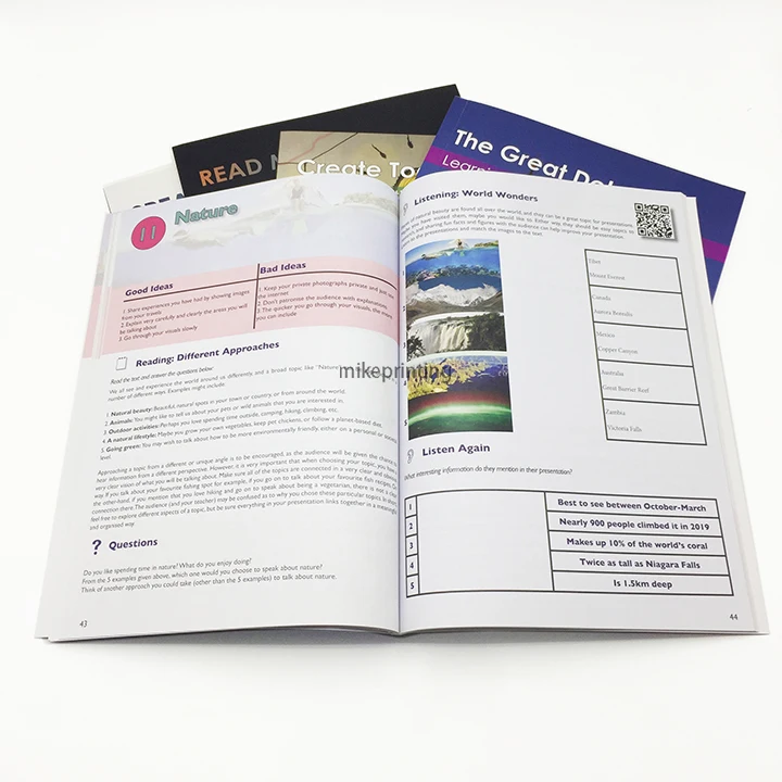 Mike Printing self publisher paperback soft cover book adult English textbook