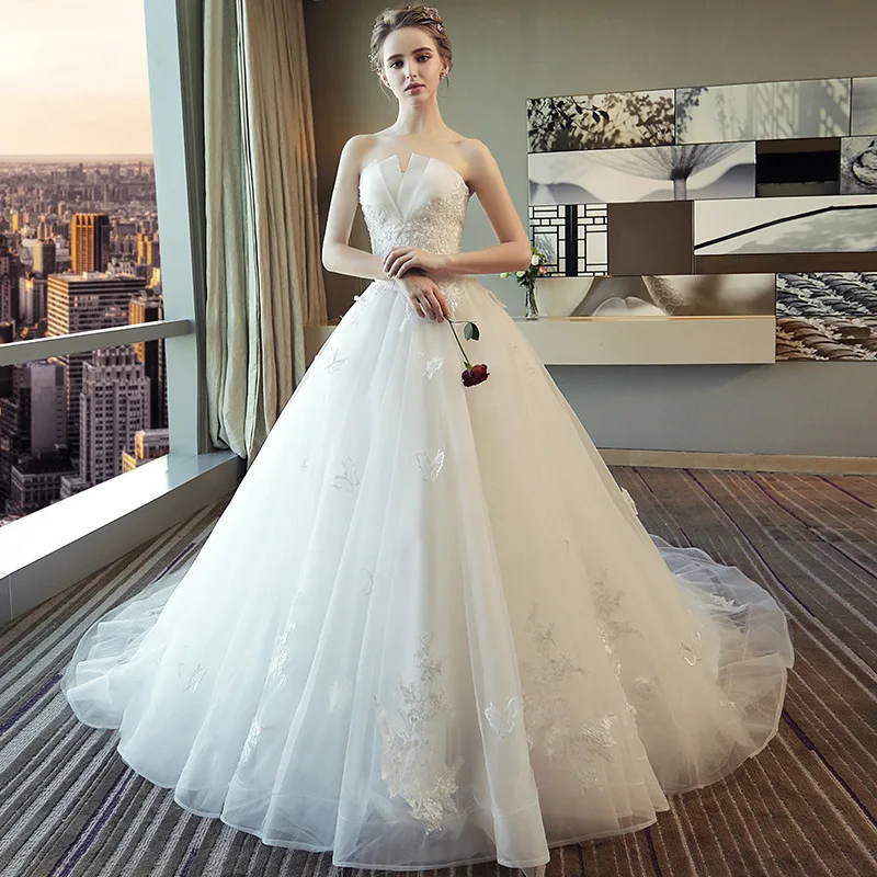 
China White Women Party Luxury Short Simple Bride Lace Wedding Dresses Bridal Gowns 